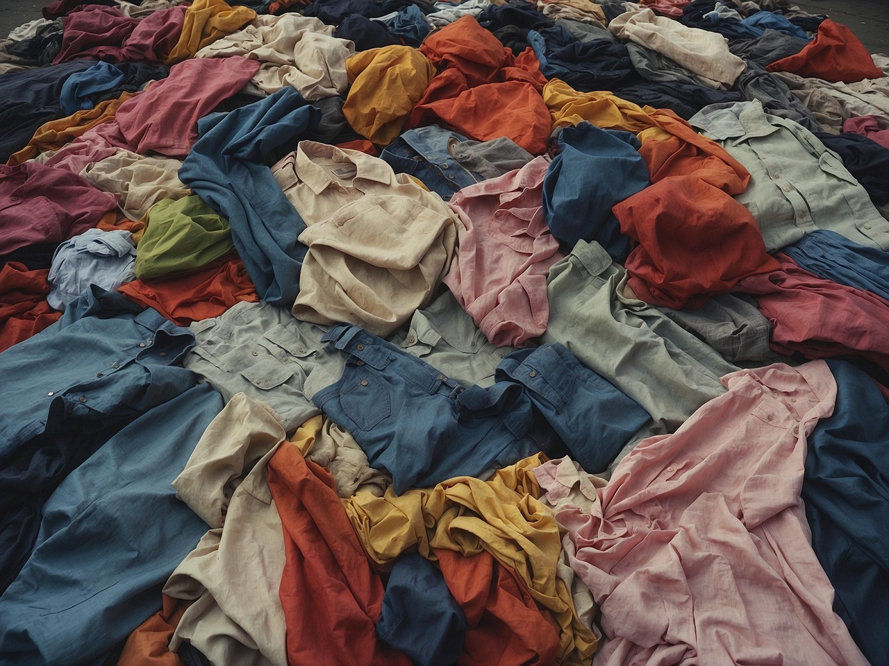 AI generated image- piles of clothes