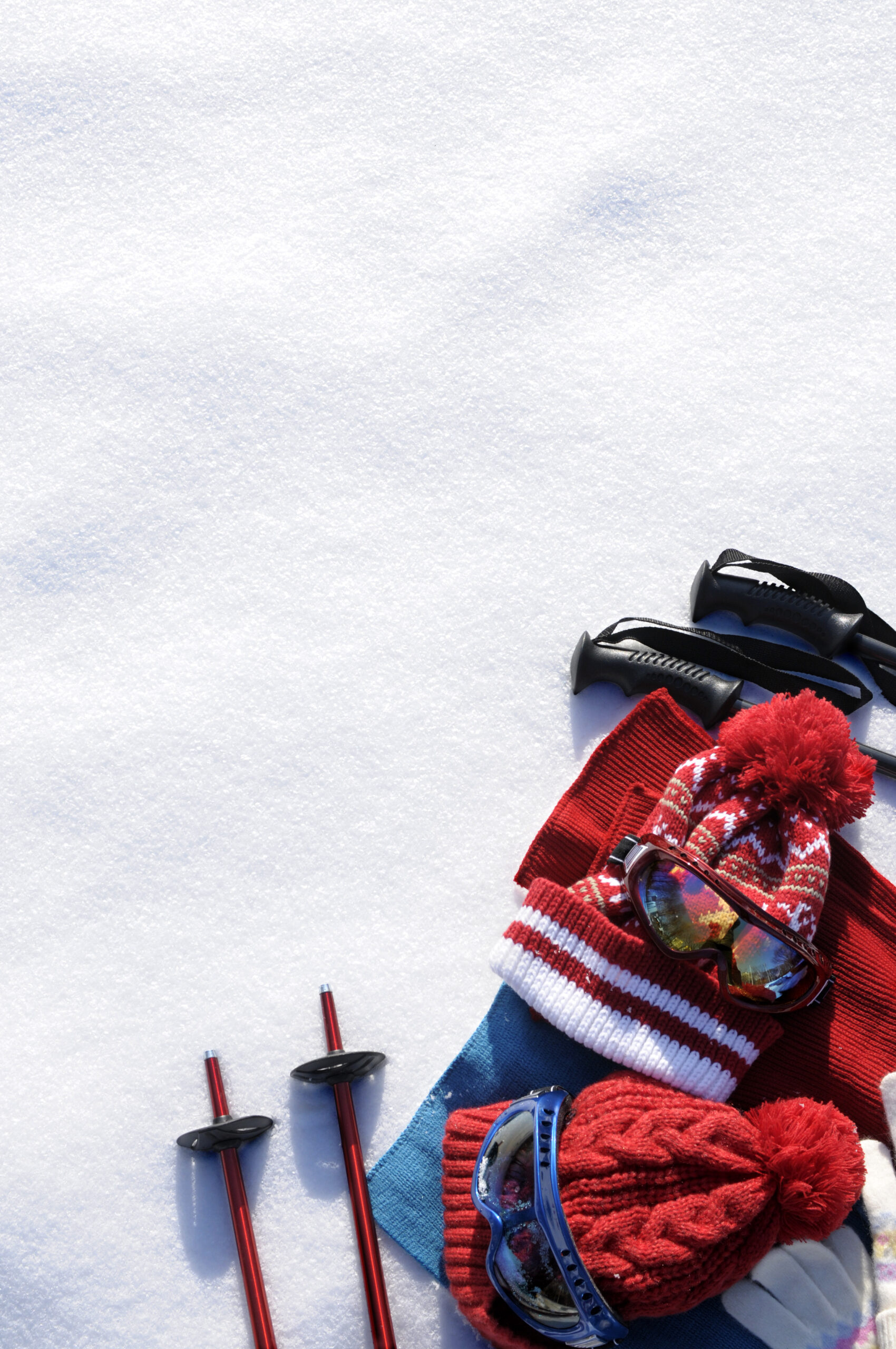 Ski and snow background